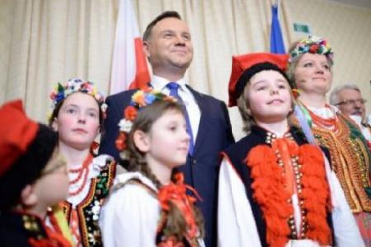 Prezydent Andrzej Duda podczas spotkania z Polonią w Monachium. Fot. PAP/J. Turczyk