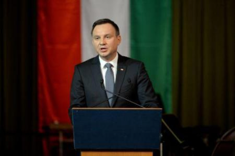 Prezydent Andrzej Duda podczas inauguracji obchodów Dnia Przyjaźni Polsko-Węgierskiej. Fot. PAP/J. Turczyk