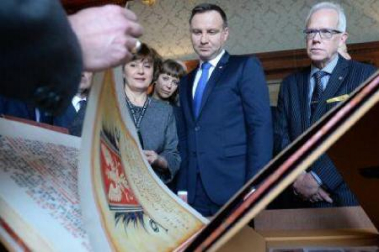 Prezydent RP Andrzej Duda podczas wizyty w Bibliotece Kongresu USA w Waszyngtonie. Fot. PAP/J. Turczyk 