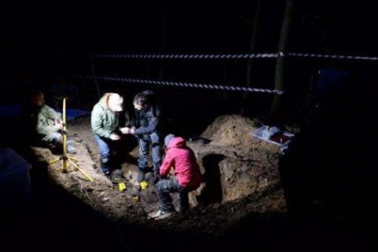 Prace ekshumacyjne w okolicach Zgórska prowadzone przez Fundację Niezłomni. Fot. PAP/P. Polak 