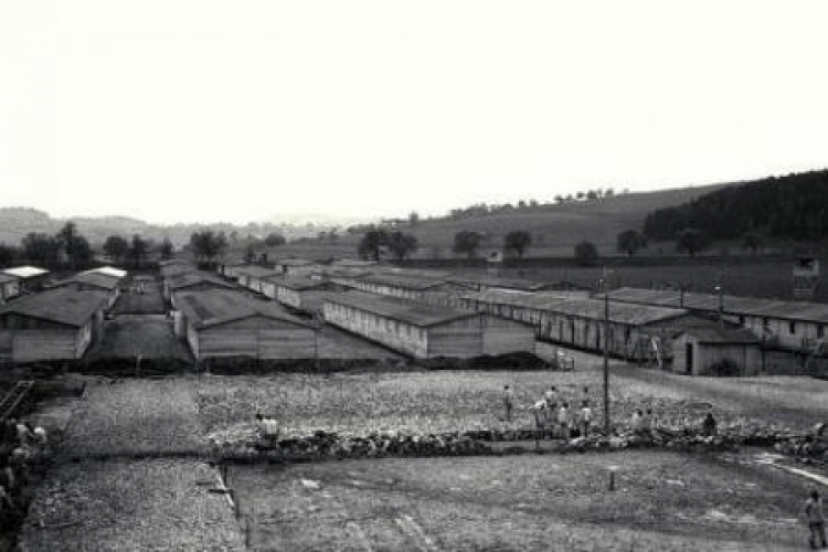 Teren niemieckiego obozu koncentracyjnego Mauthausen-Gusen. 1940 r. Źródło: Wikimedia Commons. Fot. Bundesarchiv