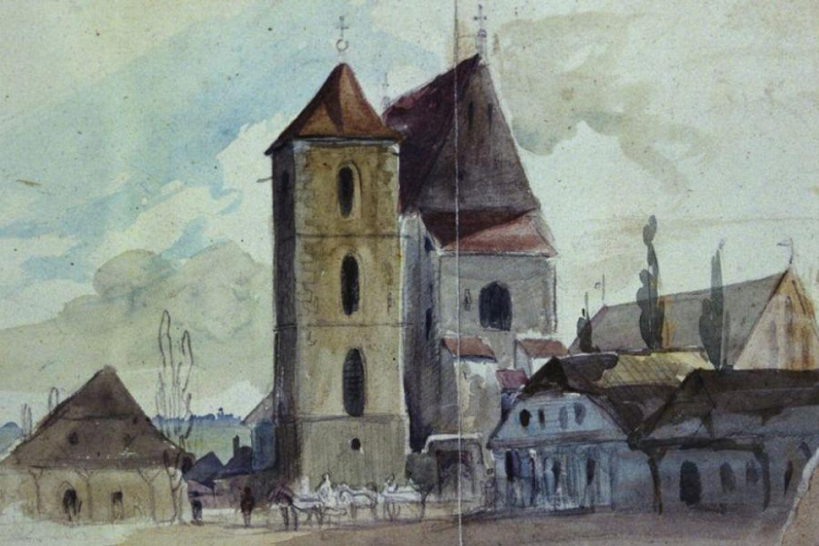  "Kościół w Wiślicy" Franciszka Kostrzewskiego (1826-1911). Fot. PAP/Reprodukcja