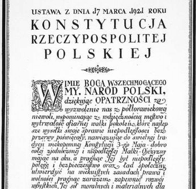 Pierwsza strona Konstytucji marcowej. Źródło: sejm.gov.pl