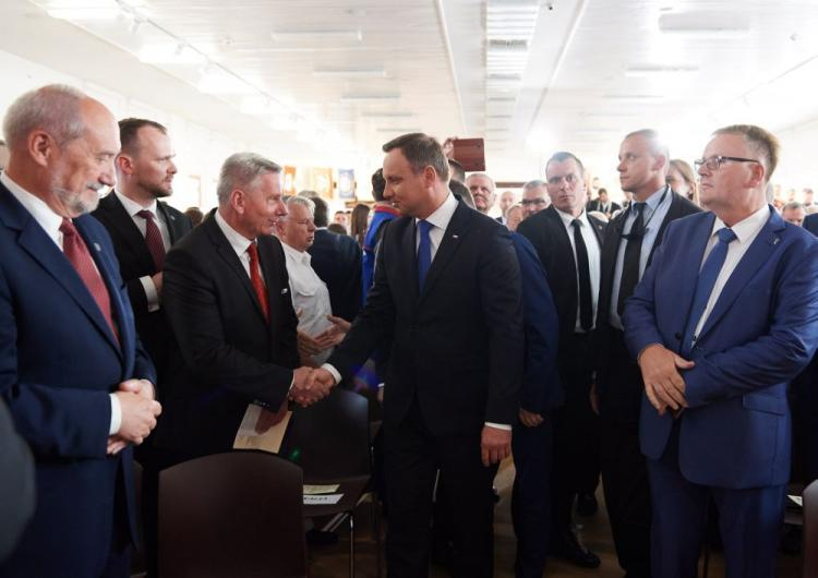  Prezydent Andrzej Duda w historycznej sali BHP Stoczni Gdańskiej na główne uroczystości 36. rocznicy podpisania Porozumień Sierpniowych. Fot. PAP/A. Warżawa