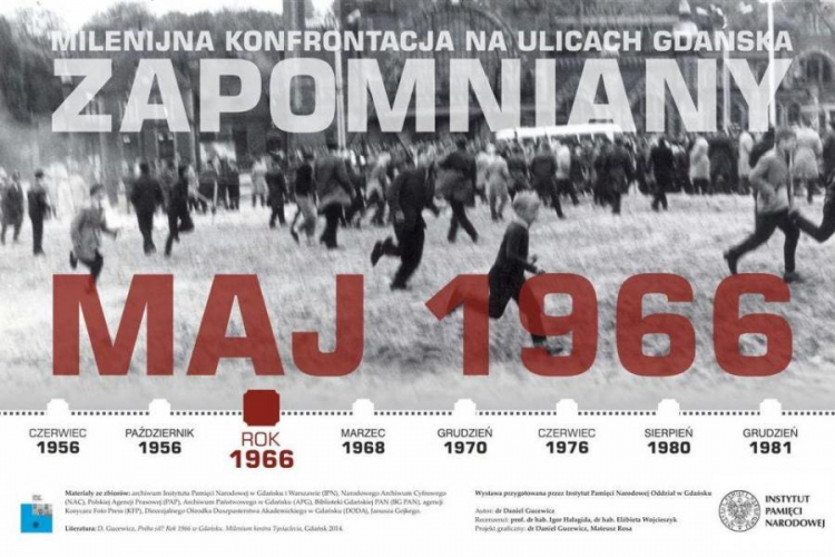 Wystawa IPN „Zapomniany Maj 1966. Milenijna konfrontacja na ulicach Gdańska”