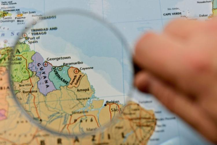  Gujana Francuska na mapie Ameryki Południowej, Fot. PAP/L. Muszyński 