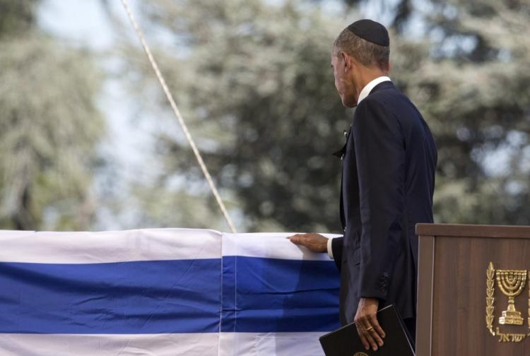 Barack Obama na uroczystościach pogrzebowych S. Peresa. Fot. PAP/EPA