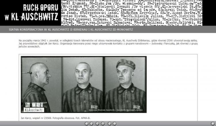 "Ruch oporu w Auschwitz" - lekcja internetowa 
