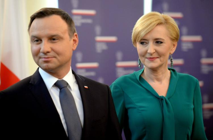 Prezydent Andrzej Duda z żoną Agatą Kornhauser-Dudą. Fot. PAP/J. Turczyk