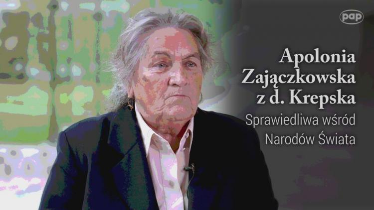 Apolonia Zajączkowska z d. Krepska, Sprawiedliwa wśród Narodów Świata. Źródło: serwis wideo PAP