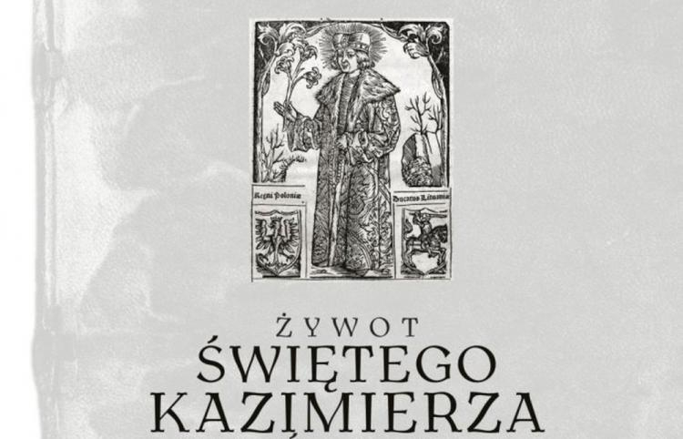 Fragment okładki książki „Żywot św. Kazimierza królewica polskiego i książęcia litewskiego”