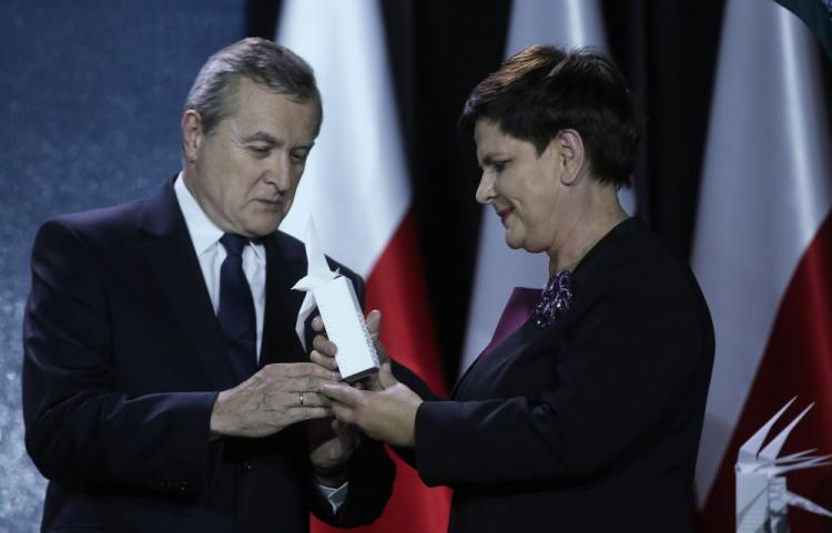 Premier Beata Szydło i wicepremier, minister kultury Piotr Gliński. Fot. PAP/R. Guz