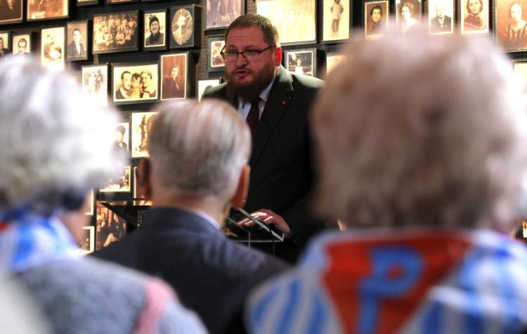 Dyrektor Muzeum Auschwitz Piotr Cywiński podczas obchodów 71. rocznicy wyzwolenia obozu. 27.01.2016. Fot. PAP/A. Grygiel