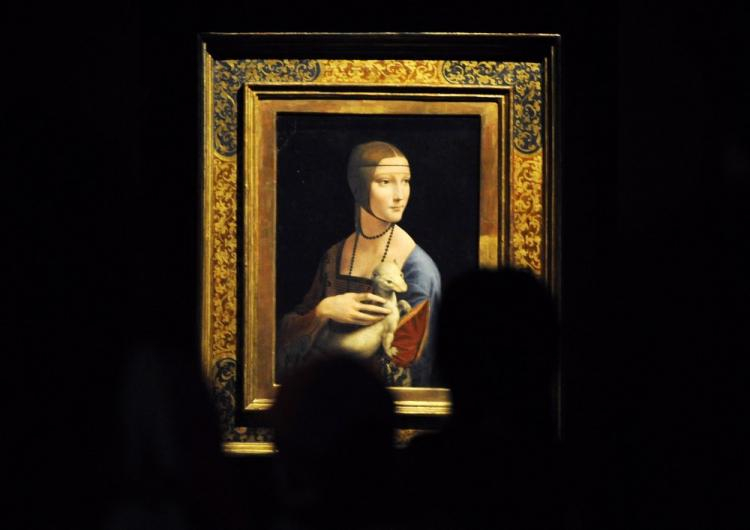 "Dama z łasiczką" Leonadra da Vinci. Fot. PAP/J. Turczyk