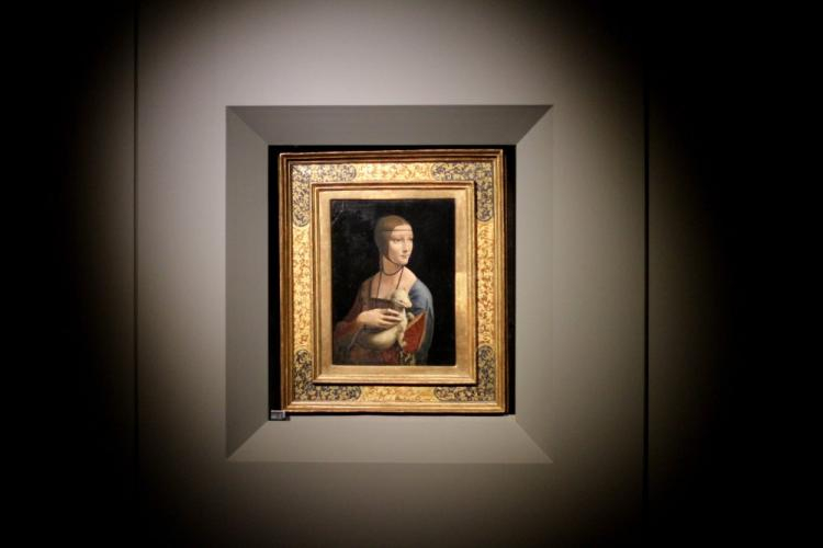 "Dama z gronostajem" Leonadra da Vinci. Fot. PAP/J. Bednarczyk