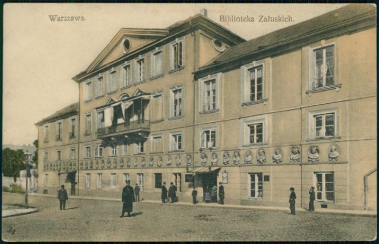 Biblioteka Załuskich w Warszawie – pocztówka sprzed 1915 r. Źródło: CBN Polona