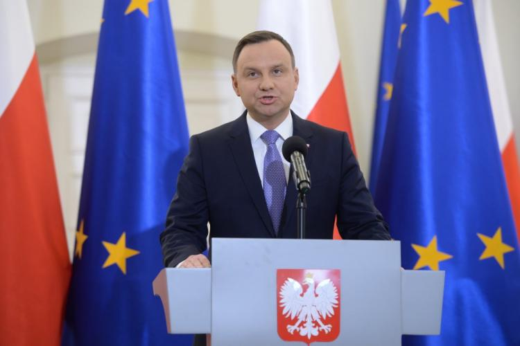 Prezydent Andrzej Duda podczas oświadczenia dla prasy ws. ustawy oświatowej. Warszawa, 09.01.2017. Fot. PAP/J. Turczyk 