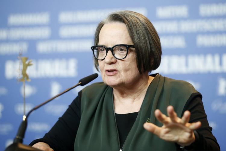 Agnieszka Holland podczas konferencji prasowej w trakcie festiwalu Berlinale. Fot. PAP/EPA