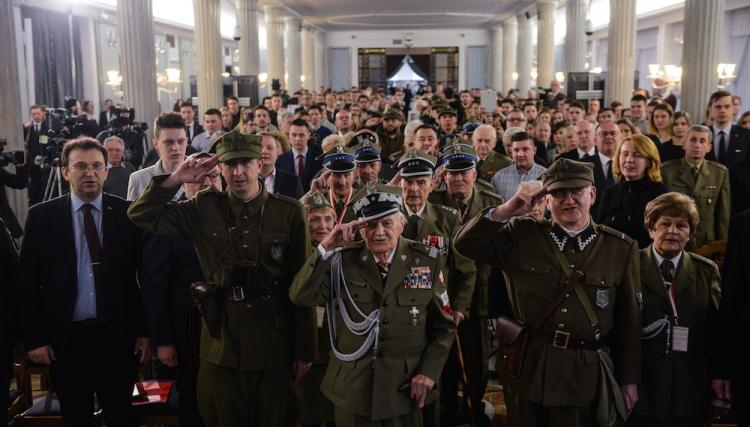 Konferencja "Podziemna armia powraca - młodzież wobec Żołnierzy Wyklętych" w Sali Kolumnowej w Sejmie. Fot. PAP/J. Kamiński