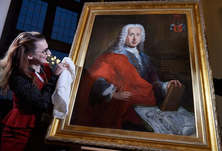 XVIII-wieczny portret Johanna Adama Kulmusa pędzla Jacoba Wessla w Muzeum Historycznym Miasta Gdańska. Fot. PAP/A. Warżawa
