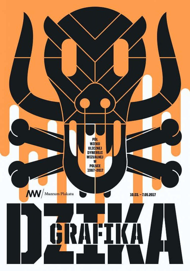 Plakat wystawy "Dzika grafika". Jakub Hakobo Stępień. Źródło: Muzeum Plakatu w Wilanowie