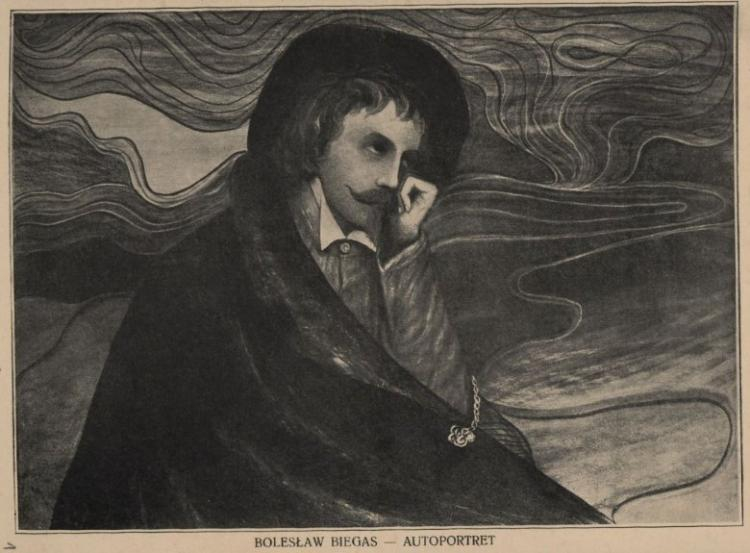 Autoportret Bolesława Biegasa. Źródło: CBN Polona