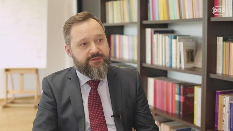 Dyrektor Biblioteki Narodowej Tomasz Makowski.. Źródło: serwis wideo PAP