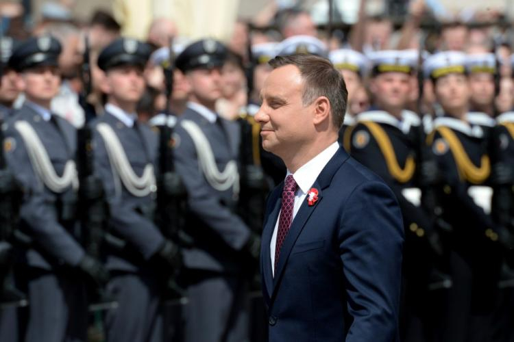 Prezydent Andrzej Duda podczas obchodów Święta Narodowego 3 Maja. 2016 r. Fot. PAP/J. Turczyk 