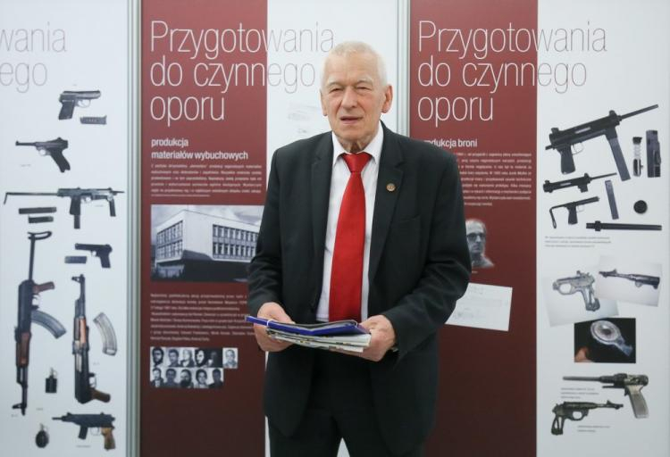 Założyciel i lider Solidarności Walczącej, poseł Kornel Morawiecki podczas uroczystego otwarcia wystawy "Solidarność Walcząca" w Sejmie. Fot. PAP/P. Supernak 