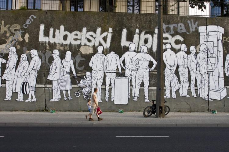 Mural w Lublinie upamiętniający Lubelski Lipiec 1980. Fot. PAP/W. Pacewicz