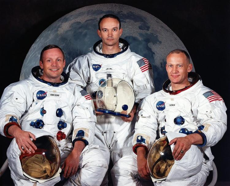 Załoga Apollo 11 - Neil Armstrong, Michael Collins i Edwin Aldrin. Fot. PAP/EPA/NASA