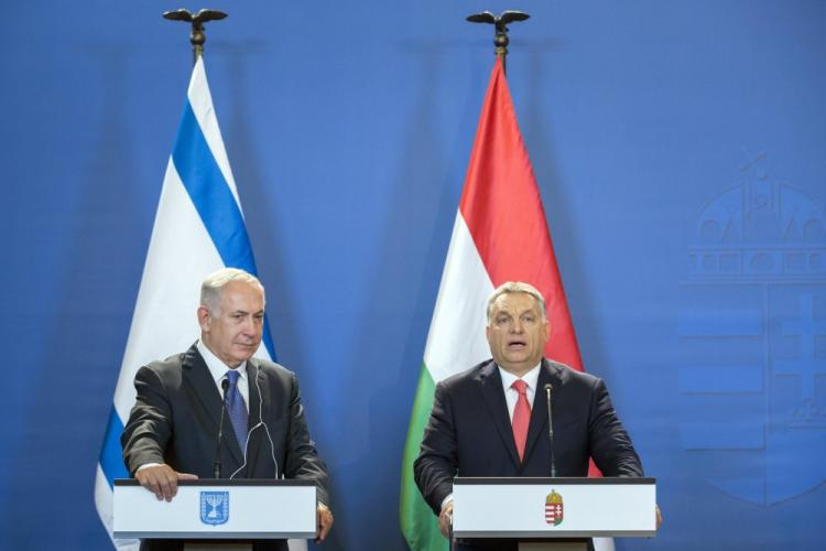 Premier Węgier Viktor Orban i premier Izraela Benjamin Netanjahu. Budapeszt, 18.07.2017. Fot. PAP/EPA