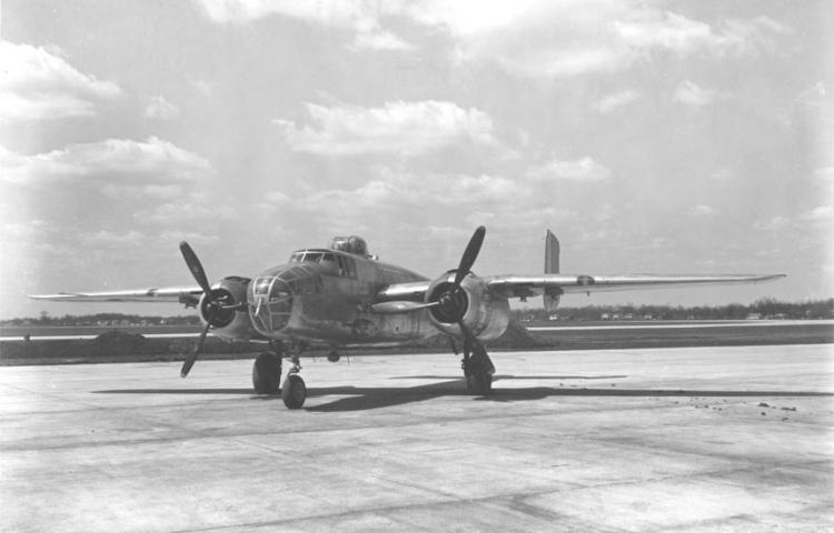 Bombowiec B-25 „Mitchell”. Fot. U.S. Air Force. Źródło: Wikimedia Commons