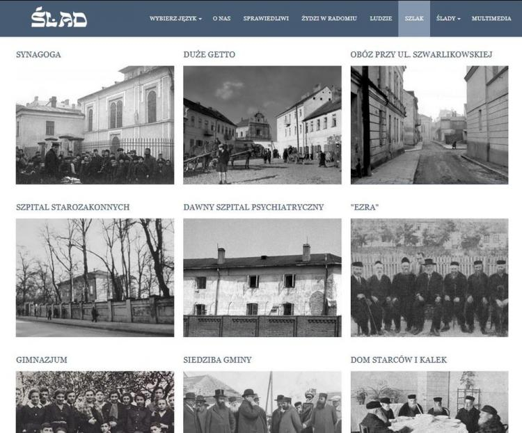 Szlak Pamięci Żydów Radomskich „Ślad” na stronie internetowej www.szlakpamieci.radom.pl