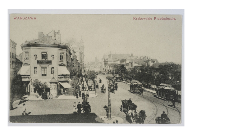 Warszawa, Krakowskie Przedmieście. 1906 r. Źródło: BN Polona