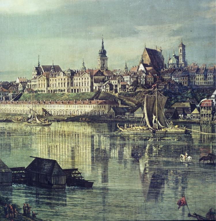 Obraz Canaletto „Panorama Warszawy od strony Wisły” ze zb. Zamku Królewskiego w Warszawie. Fot. PAP/CAF/J. Morek; J. Rosikoń