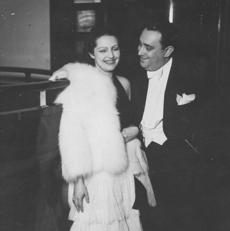 Aktorka Elżbieta Kryńska i reżyser Michał Waszyński. Warszawa, 27.01. 1939. Źródło: NAC