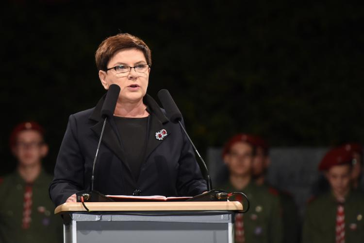 Premier Beata Szydło przemawia podczas obchodów 78. rocznicy wybuchu drugiej wojny światowej, 1 bm. na gdańskim Westerplatte. Fot. PAP/R. Jocher 