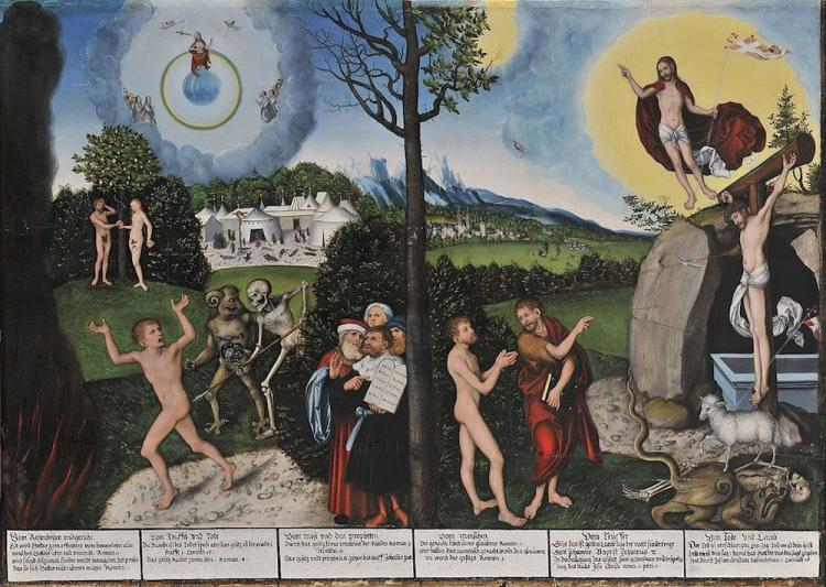 Lucas Cranach, Prawo i łaska. Źródło: Wikimedia Commons
