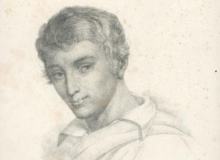 Adam Mickiewicz. Grafika Józefa K. Kurowskiego; ok. 1828 r. Źródło: BN Polona