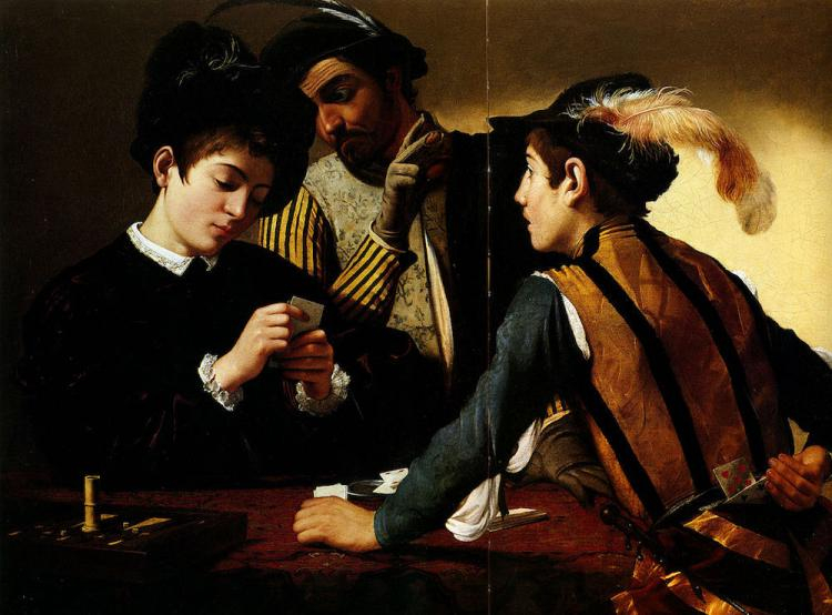 Caravaggio, Grający w karty. Źródło: Wikipedia