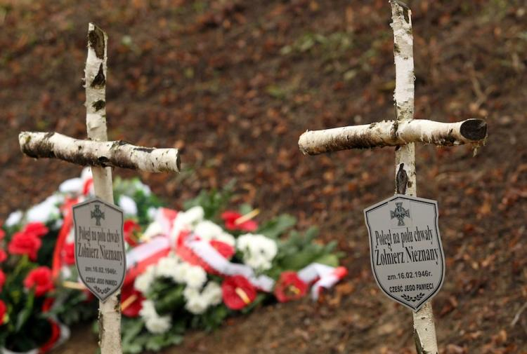 Mogiły Żołnierzy Niezłomnych na cmentarzu w Orłowie. Fot. PAP/T. Waszczuk