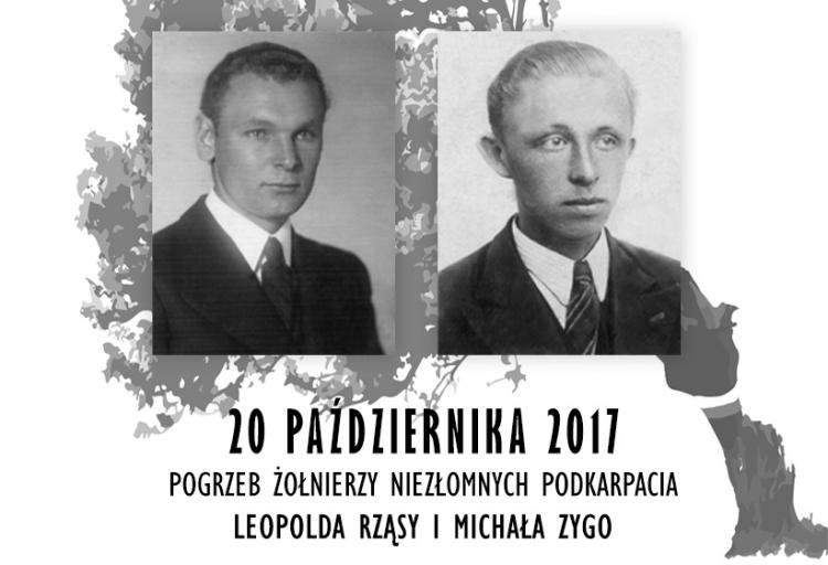 Uroczystości pogrzebowe Żołnierzy Niezłomnych – Leopolda Rząsy i Michała Zygo. Źródło: Instytut Pamięci Narodowej Oddział w Rzeszowie