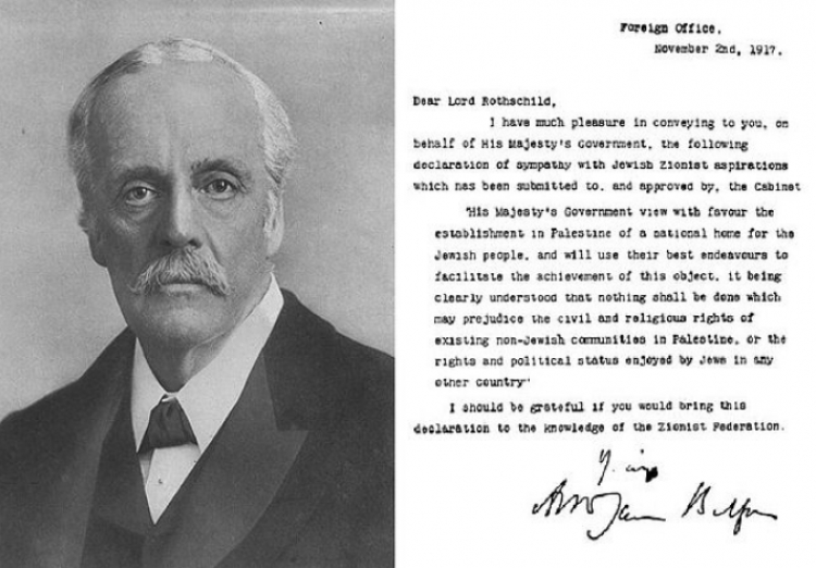 Deklaracja Balfoura. Źródło: Wikipedia