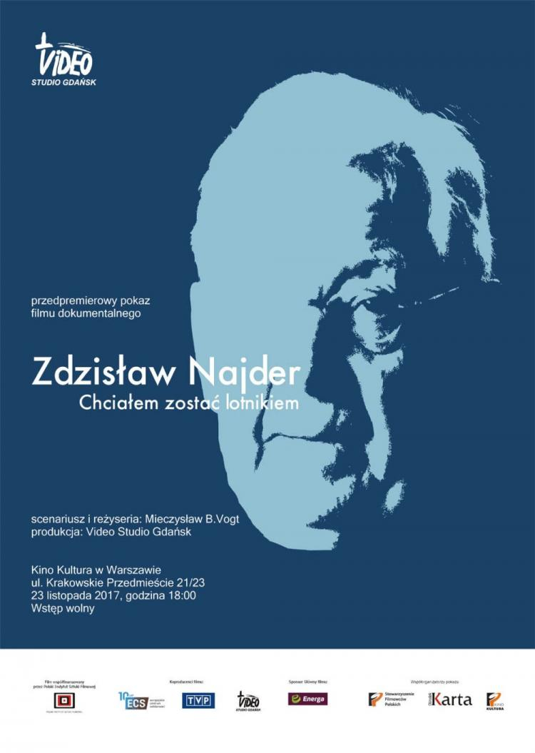 Plakat filmu "Zdzisław Najder. Chciałem zostać lotnikiem". Źródło: Video Studio Gdańsk