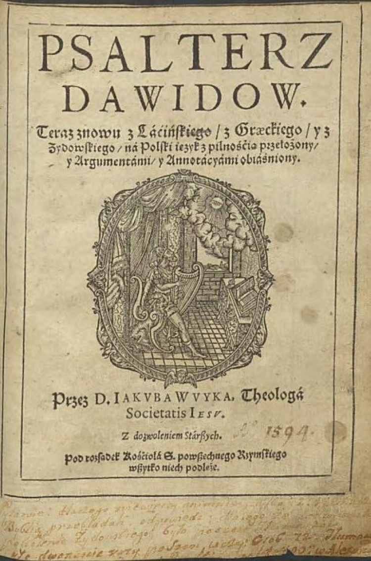 Psałterz Dawidów Jakuba Wujka z Wągrowca z 1594 r. na platformie Podlaskiej Biblioteki Cyfrowej