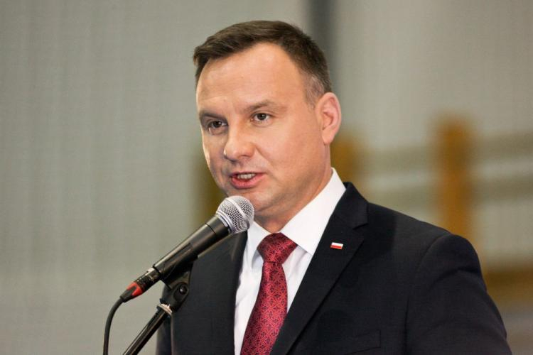 Prezydent Andrzej Duda podczas spotkania w Żarach. Fot. PAP/L. Muszyński