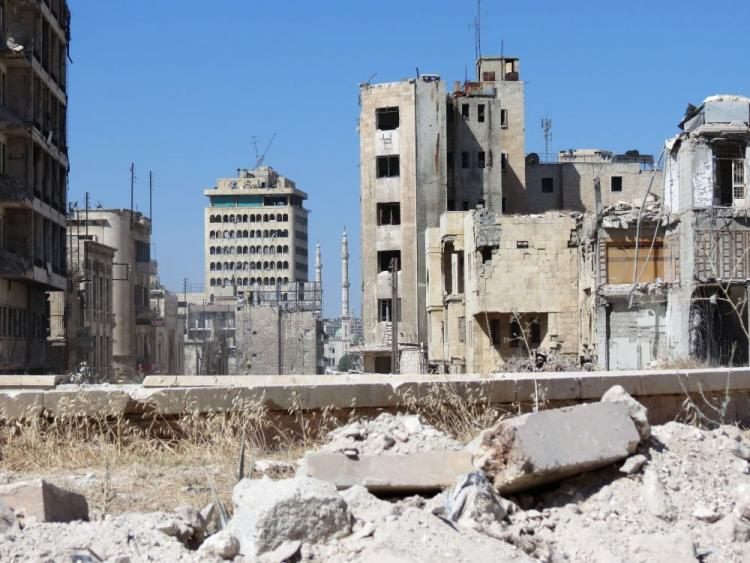 Ruiny w centrum Aleppo. 09.2017. Fot. PAP/W. Repetowicz
