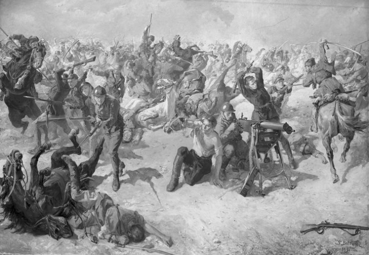 Obraz Stanisława Batowskiego Kaczora "Polskie Termopile" (bitwa pod Zadwórzem). Źródło: NAC