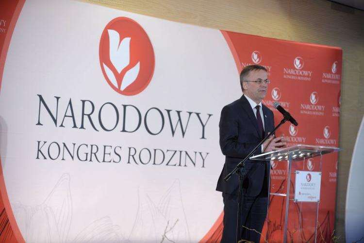 Jarosław Sellin podczas Narodowego Kongresu Rodziny. Fot. PAP/M. Obara
